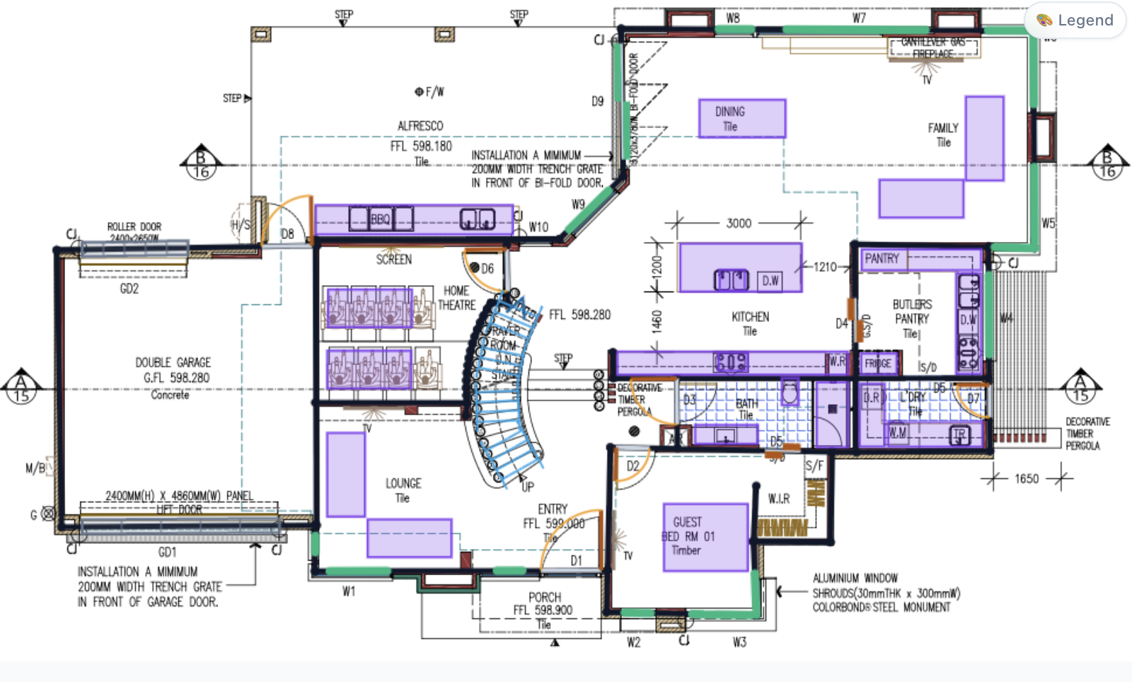 Floor plan being traced